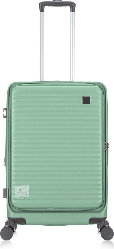 Hard-shell suitcase with laptop compartment – Vienna-Light green-S (39 L)-The Livary