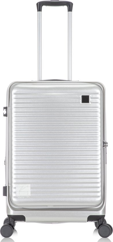 Hard-shell suitcase with laptop compartment – Vienna-Silver-S (39 L)-The Livary