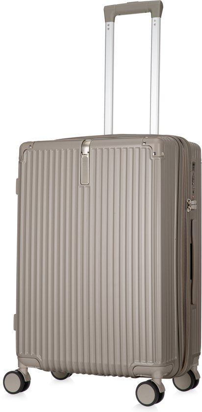 Hard case suitcase with extras – Mykonos-Gray-S (39 L)-The Livary