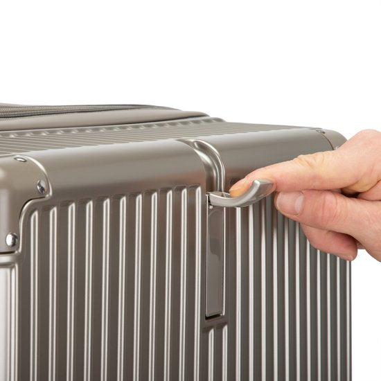 Hard case suitcase with extras – Mykonos-Gray-S (39 L)-The Livary