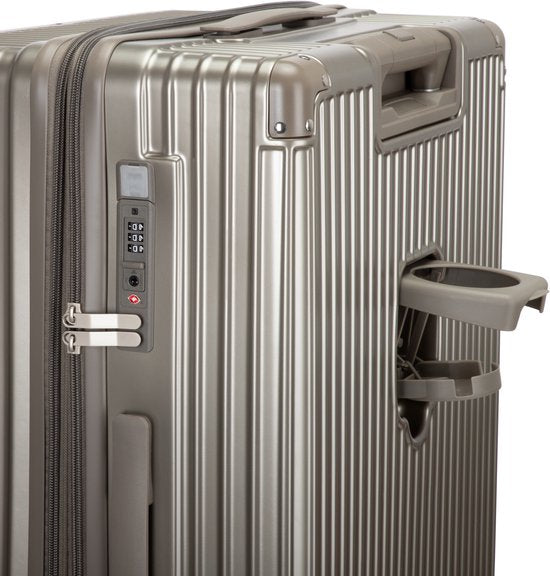 Hard case suitcase with extras – Mykonos-Gray-S (39 L)-The Livary