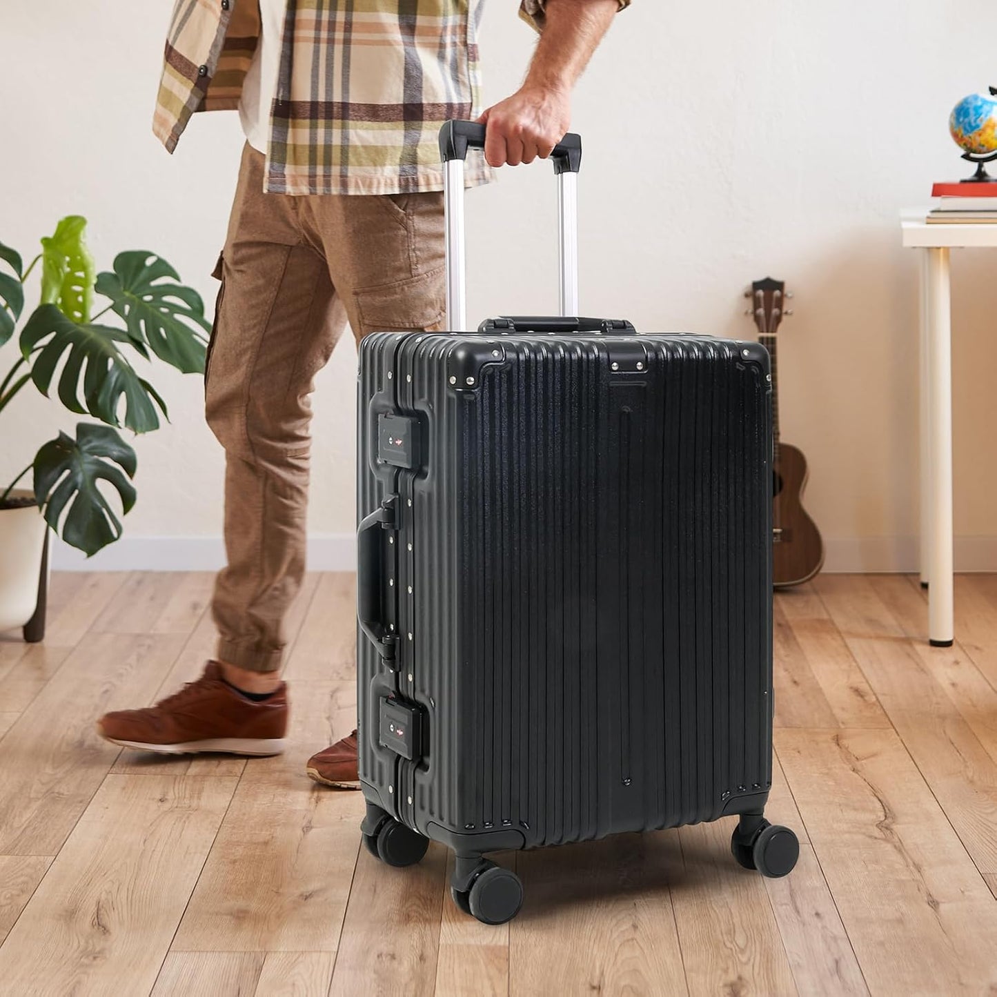 Aluminium Frame Carry-On Luggage with TSA Lock & Silent Wheels
