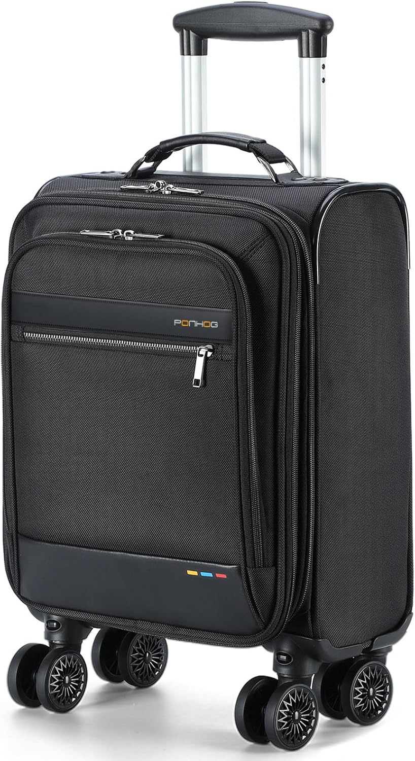 Expandable Underseat Carry-On with Spinner Wheels & Laptop Compartment