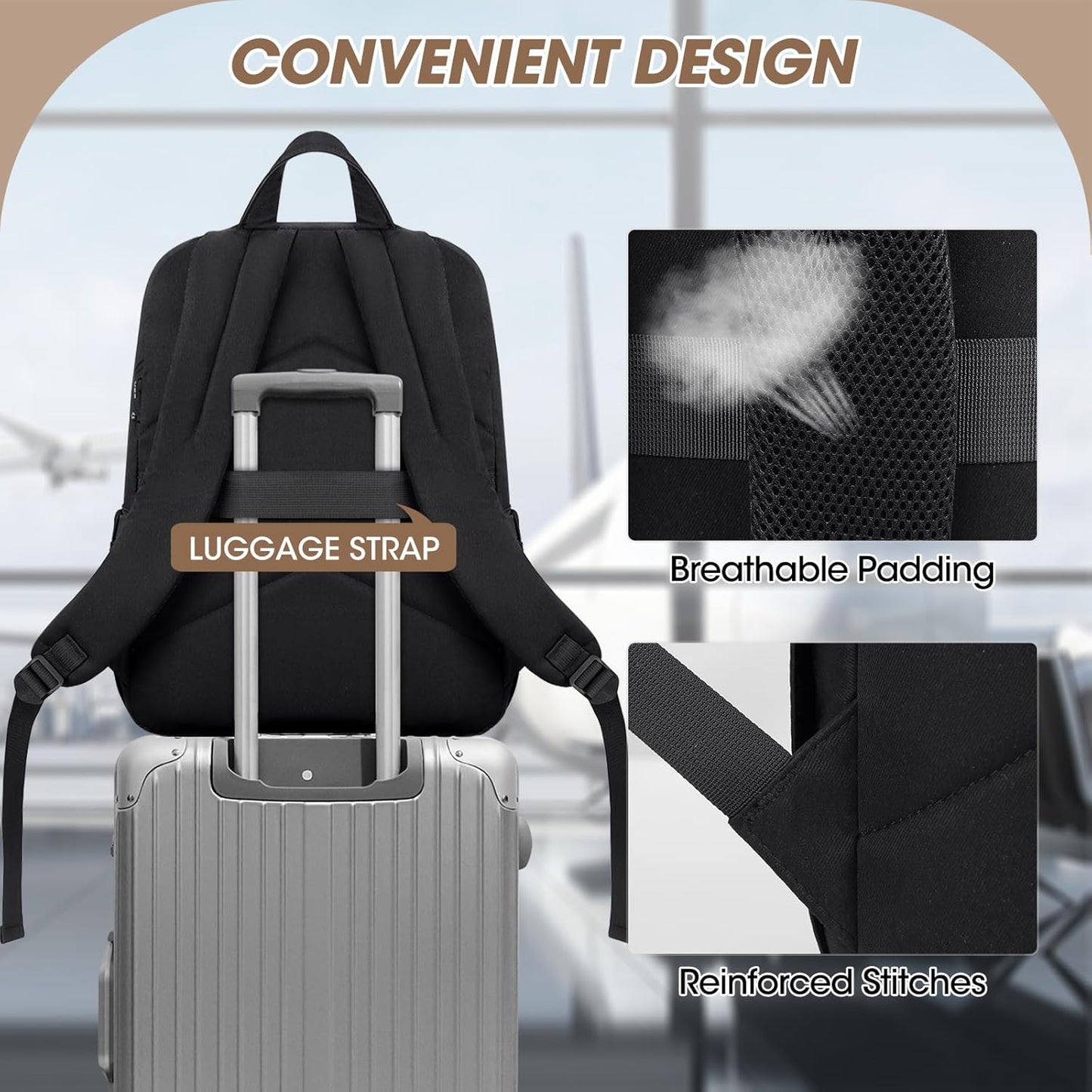 Lightweight 15.6" Travel & School Laptop Backpack
