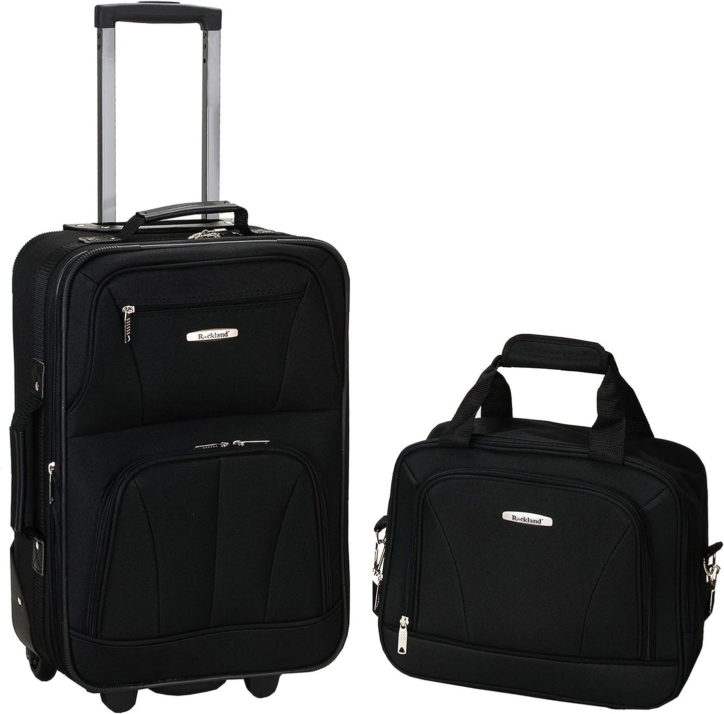 2-Piece Softside Upright Luggage Set with Carry-On Tote & Smooth Wheels