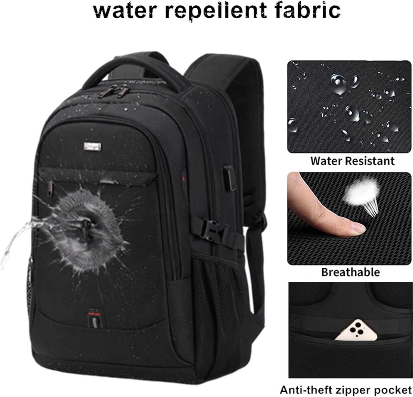 Water-Resistant Laptop & Travel Backpack with Organised Compartments
