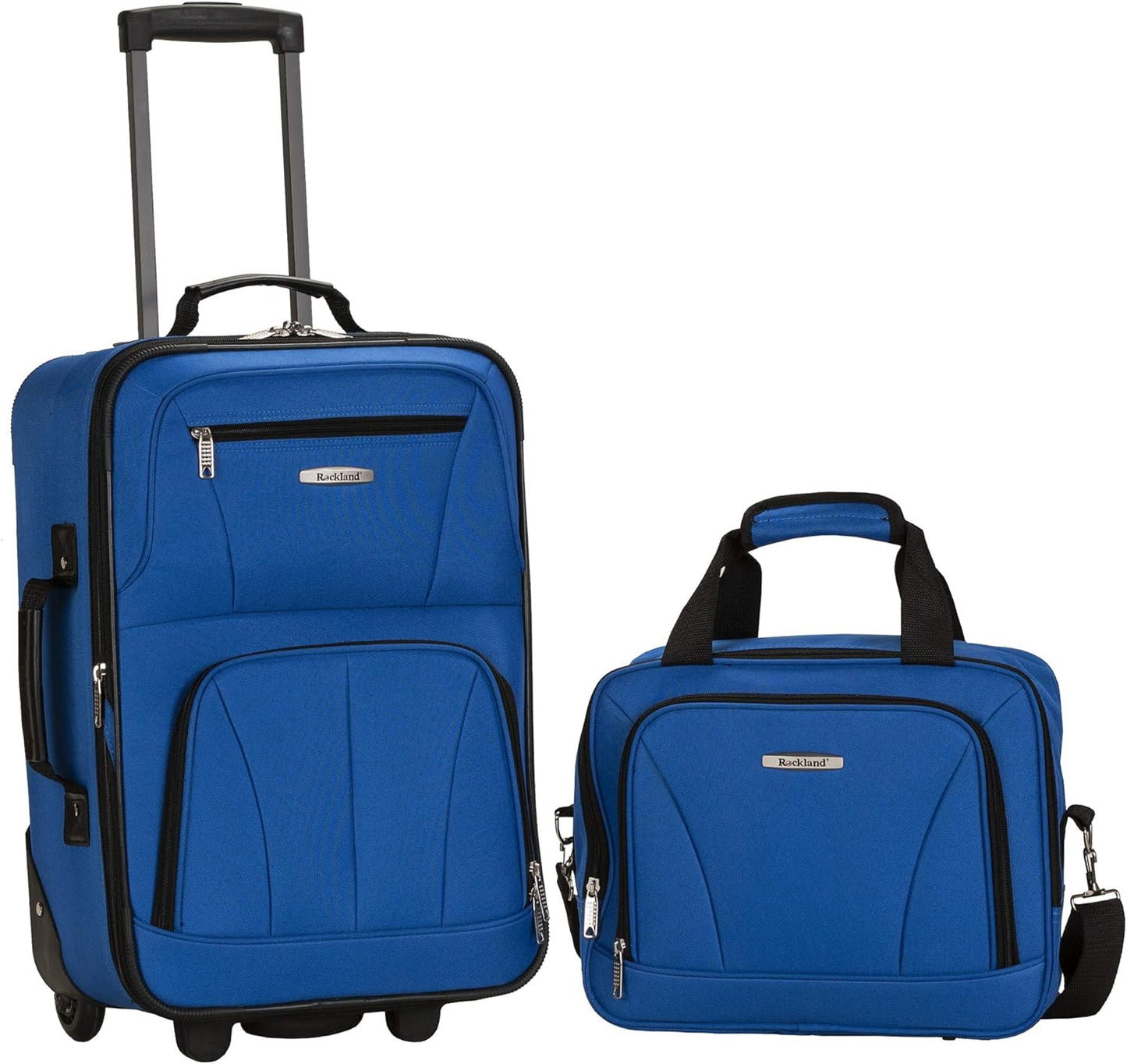 2-Piece Softside Upright Luggage Set with Carry-On Tote & Smooth Wheels