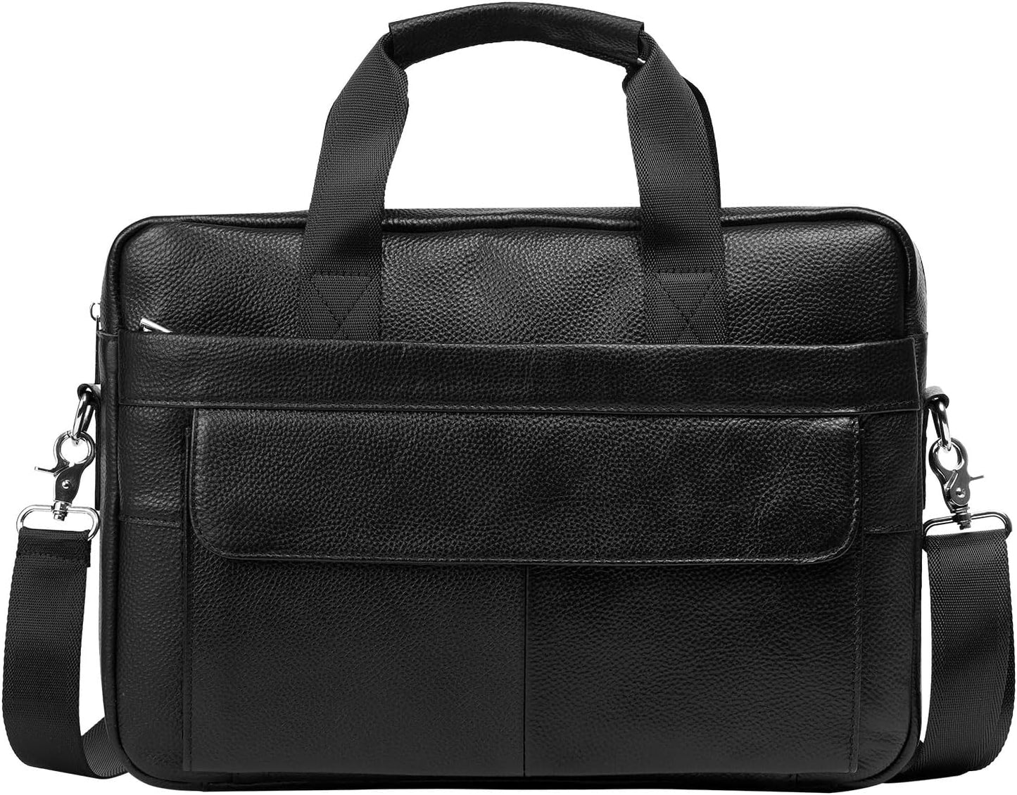 Premium Cowhide Leather 15” Business Briefcase with Organiser Compartments
