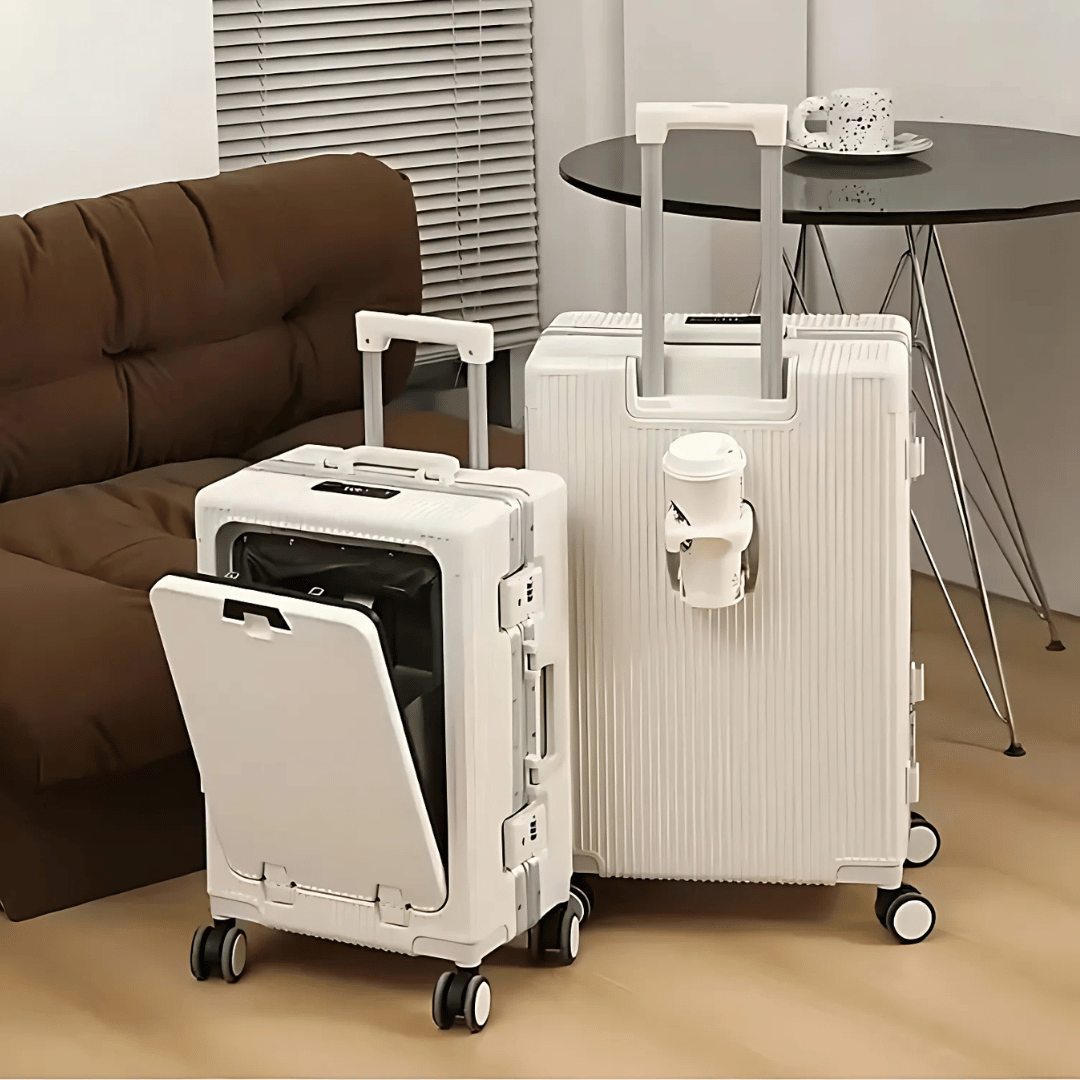 Hard-shell hand luggage suitcase – Manhattan Pro-Silver-The Livary