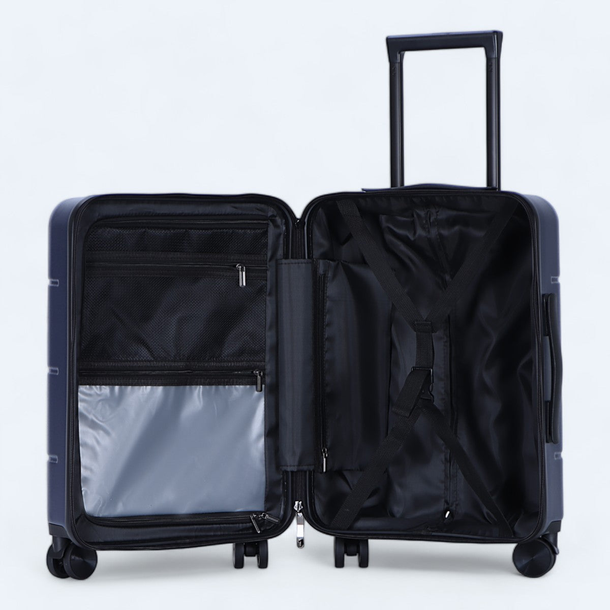 3-piece hard shell luggage set – Atlas Explorer-Black-S (38 L)-The Livary
