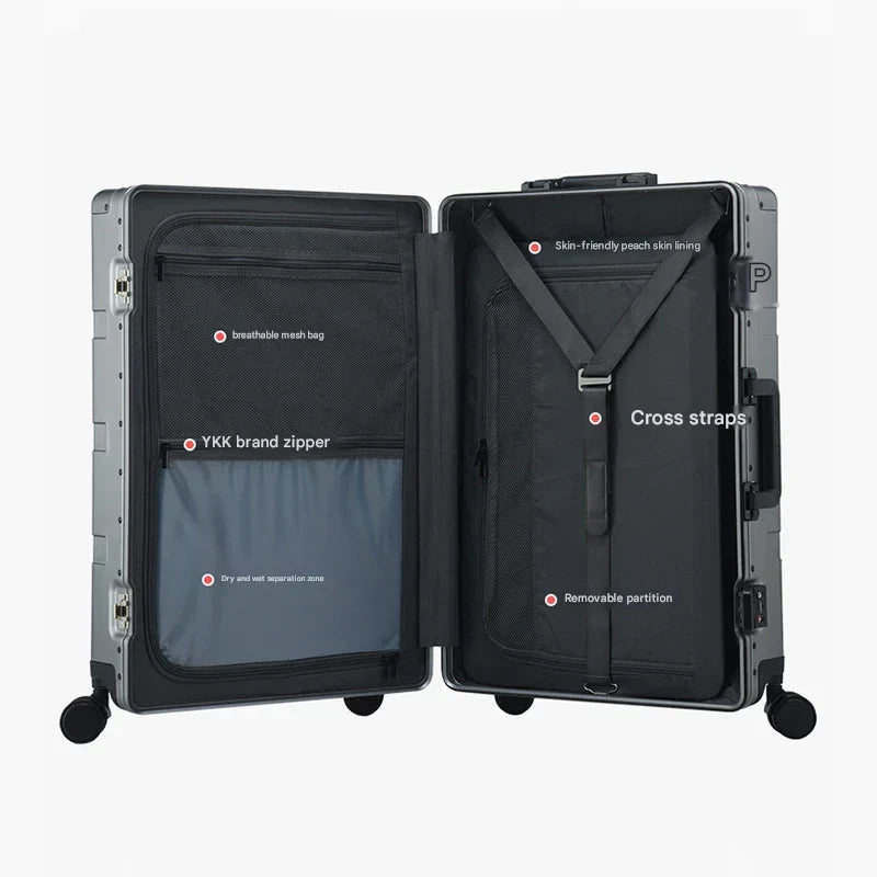 Fully aluminium hard shell case – Pristina-Silver-S (46 L)-The Livary