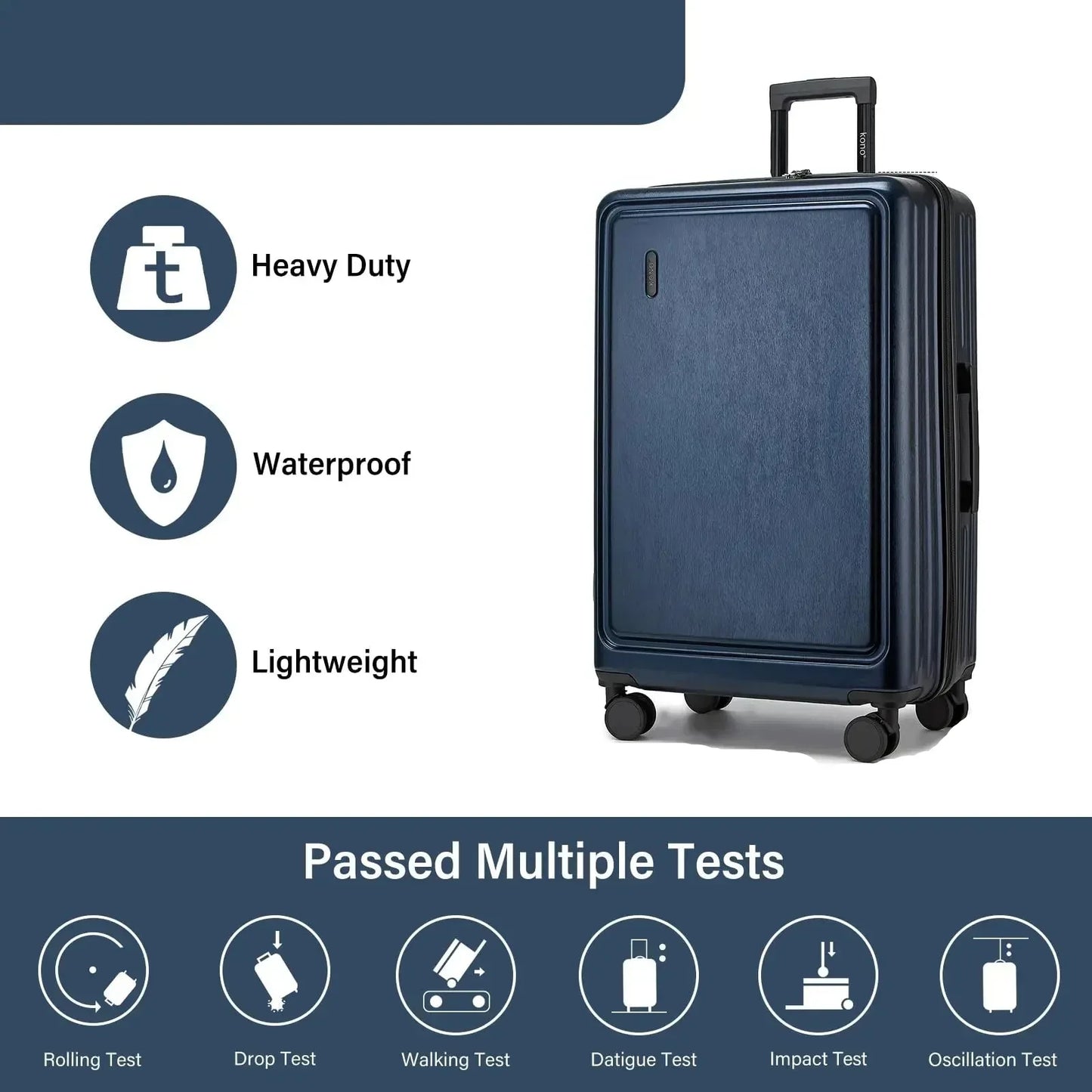 Hard-shell suitcase – Denver-Blue-S (40 L)-The Livary
