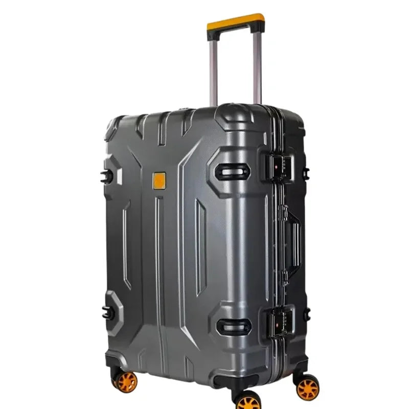 Reinforced aluminium frame hard-shell suitcase – Copenhagen-Gray-S (52 L)-The Livary