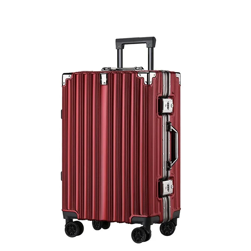 Aluminium frame hard shell suitcase – Geneva-Red-S (38 L)-The Livary