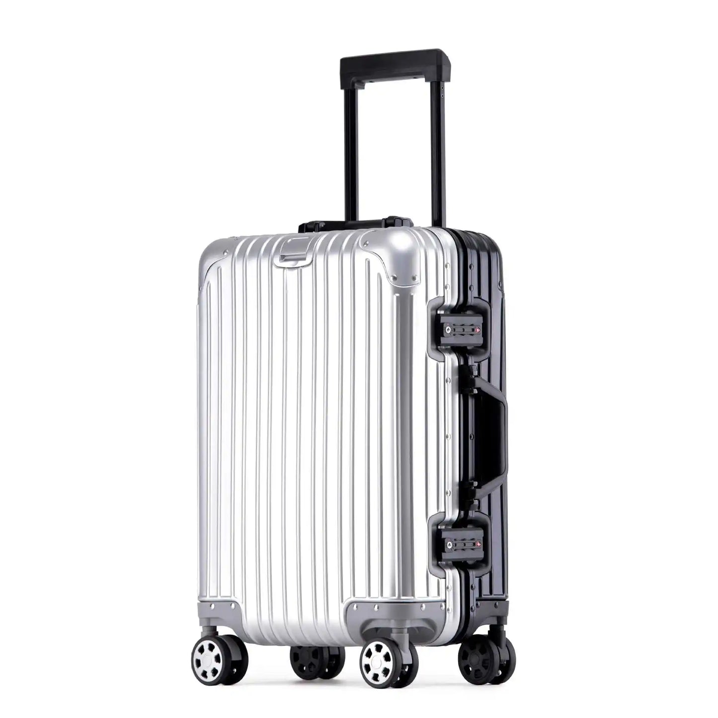 Aluminium-Magnesium hard shell case – Tirana-Silver Black-S (52 L)-The Livary