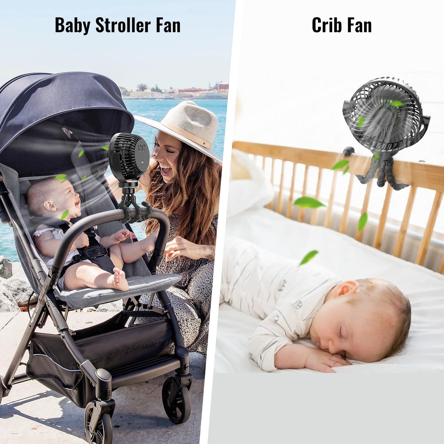 Portable Stroller Fan with 8000mAh Battery