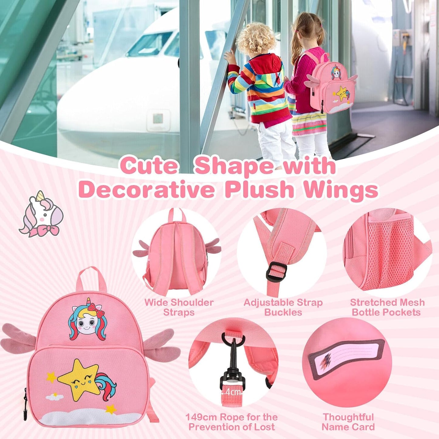 Children’s 2-Piece Ride-On Suitcase and Travel Backpack with Spinner Wheels