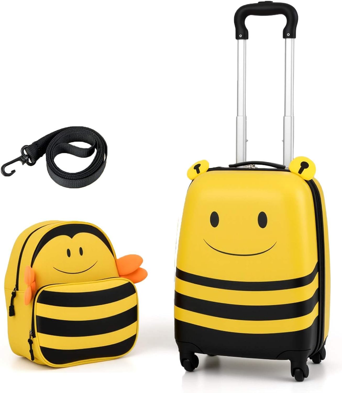 Children’s 2-Piece Ride-On Suitcase and Travel Backpack with Spinner Wheels