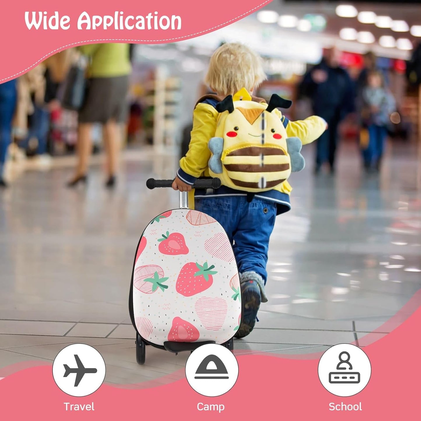 AA OUT OF STOCK Children’s 2-in-1 Ride-On Scooter Suitcase with LED Wheels