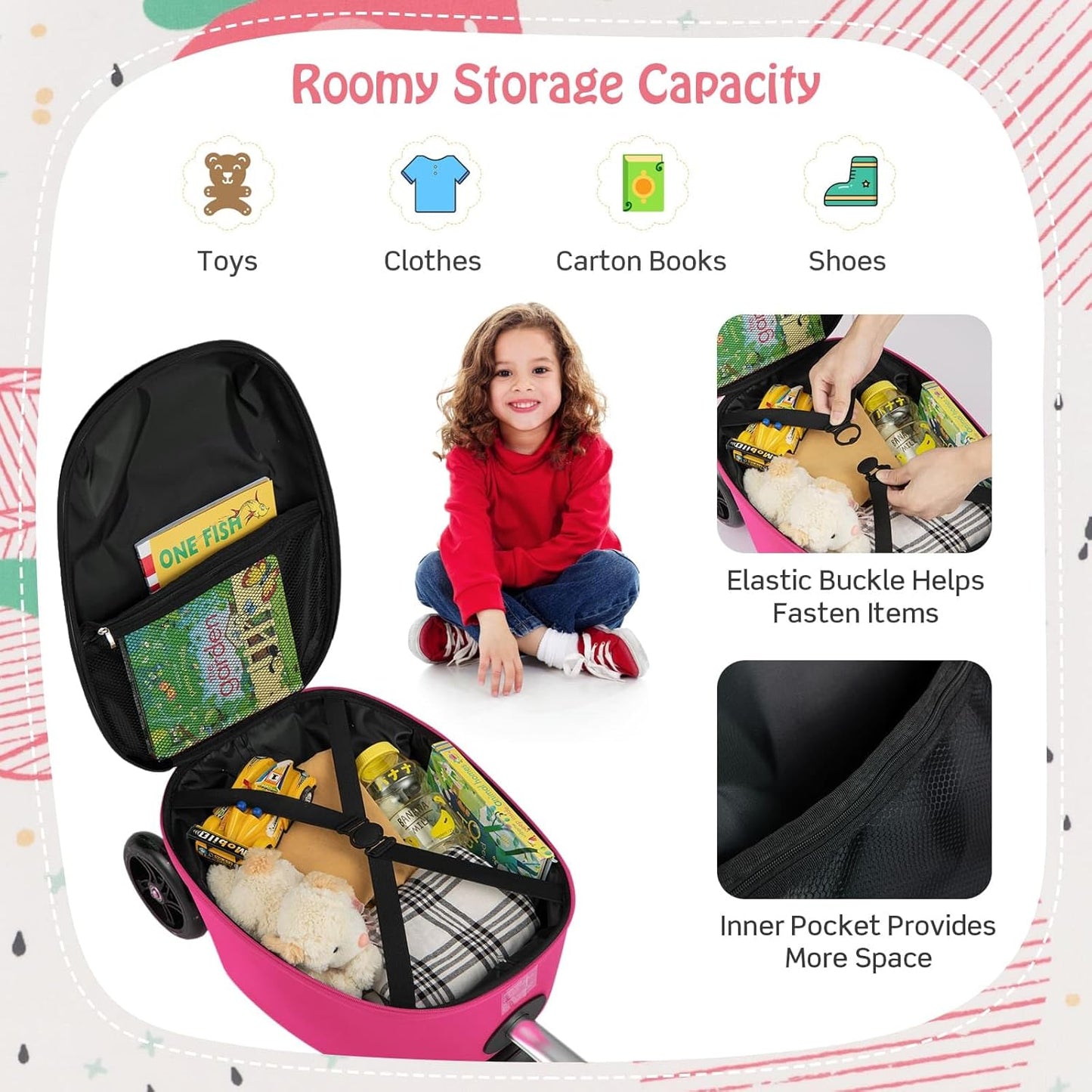 AA OUT OF STOCK Children’s 2-in-1 Ride-On Scooter Suitcase with LED Wheels