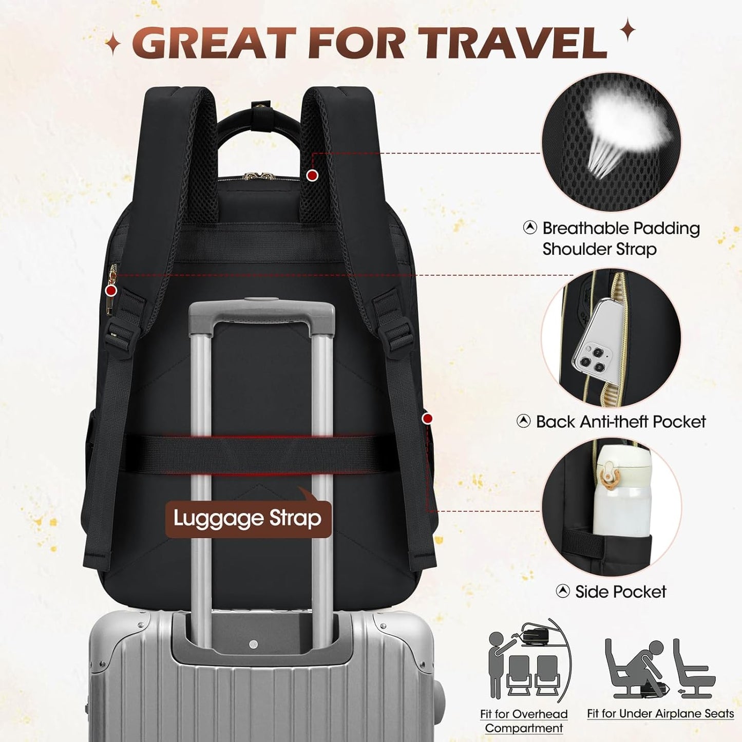 Water-Resistant Travel Laptop Backpack with Multi-Compartments – AeroFlex Series