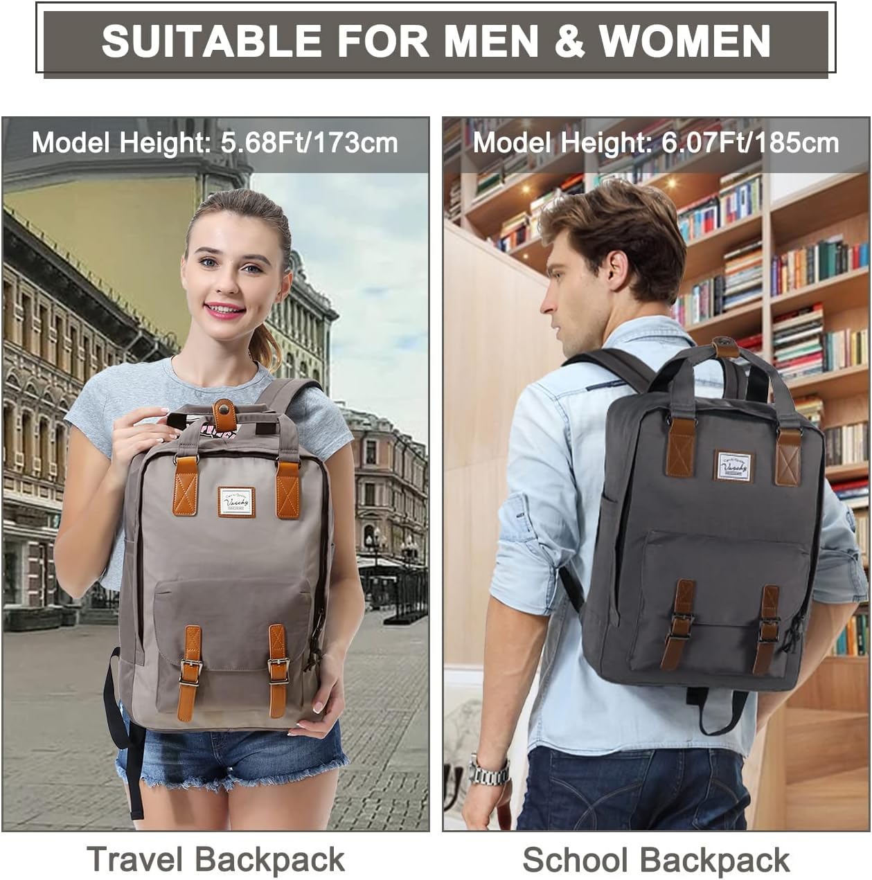 AA OUT OF STOCK 15.6” Water-Resistant Vintage Laptop Backpack with Organiser Pockets – UrbanEase