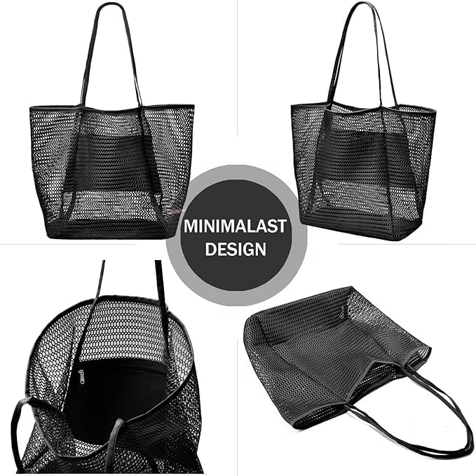 Foldable Mesh Beach Tote Bag with Inner Pocket – Buy 1, Get 1 FREE