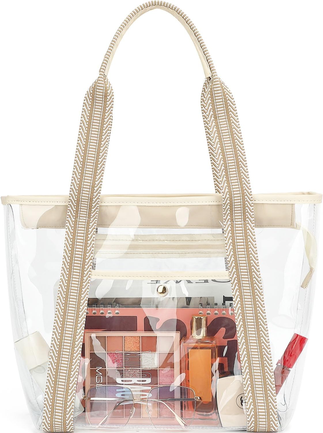 Buy 1, Get 1 FREE – Extra Large Clear Mesh Beach Tote with 8 Pockets – ClearWave