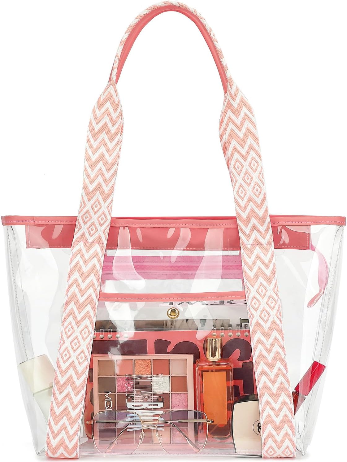 Buy 1, Get 1 FREE – Extra Large Clear Mesh Beach Tote with 8 Pockets – ClearWave
