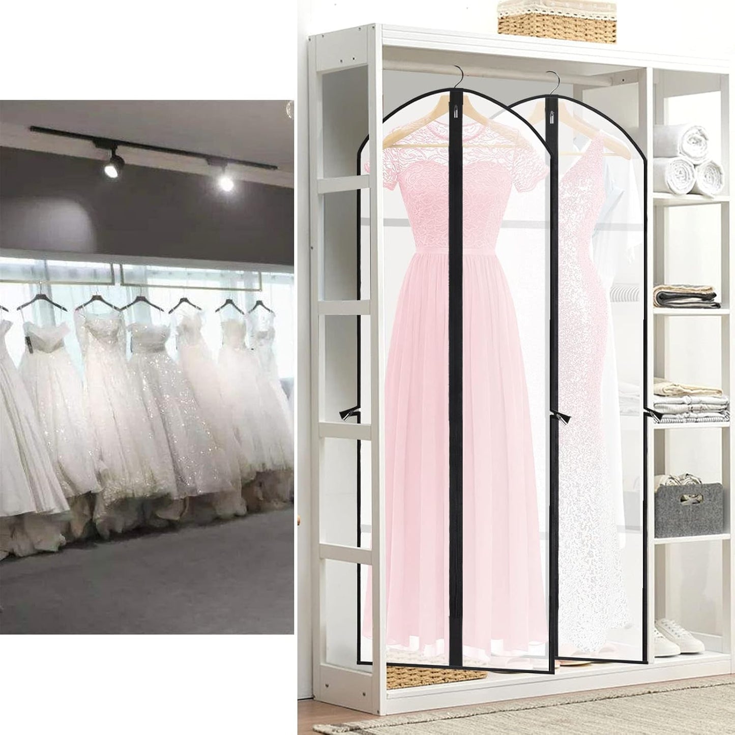Extra-Long Dress & Gown Garment Bag – 71" Protective Covers with Handles (Buy 1, Get 1 FREE)