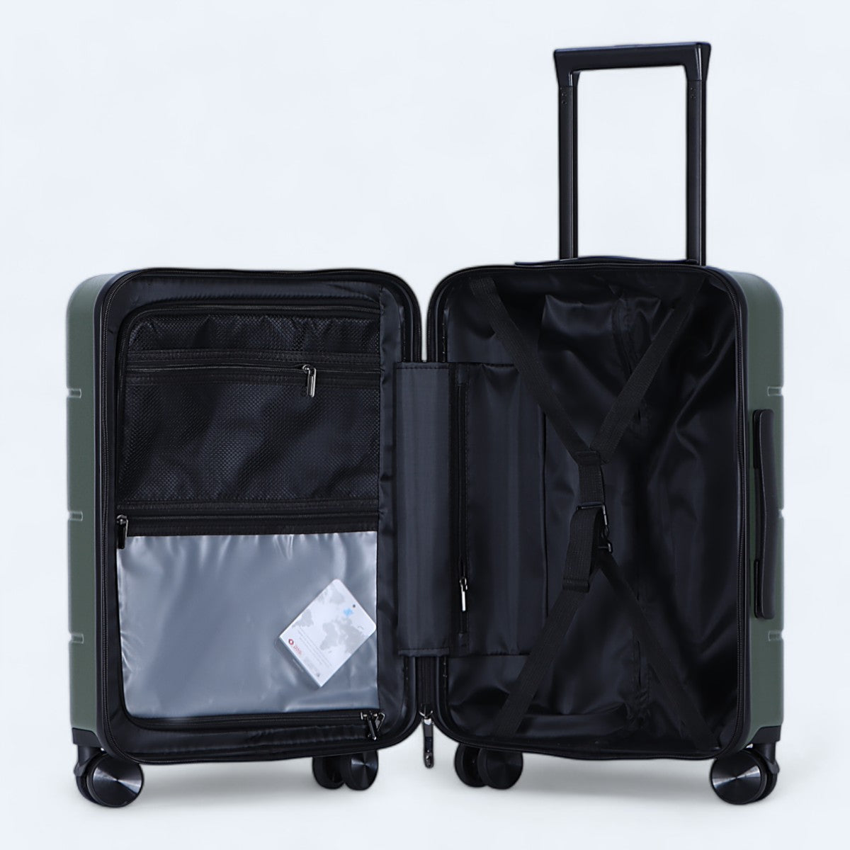 3-piece hard shell luggage set – Atlas Explorer-Black-S (38 L)-The Livary