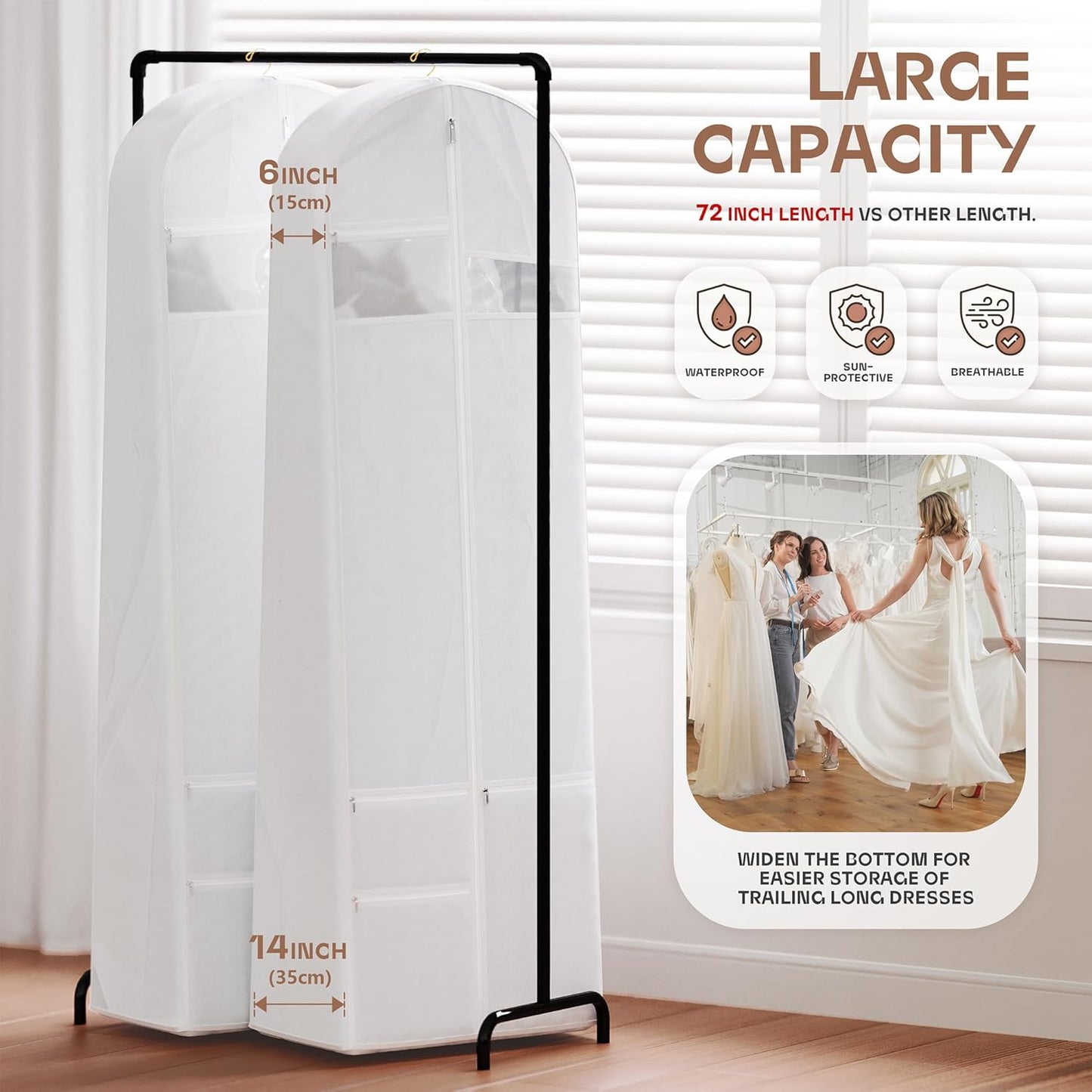Heavy-Duty Travel Garment Bag with Clear Window & Accessory Pockets – 1+1 FREE