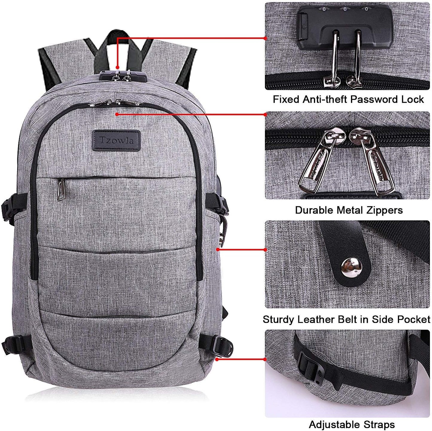Extra Large Anti-Theft Laptop & Travel Backpack with USB Port – 30–50L