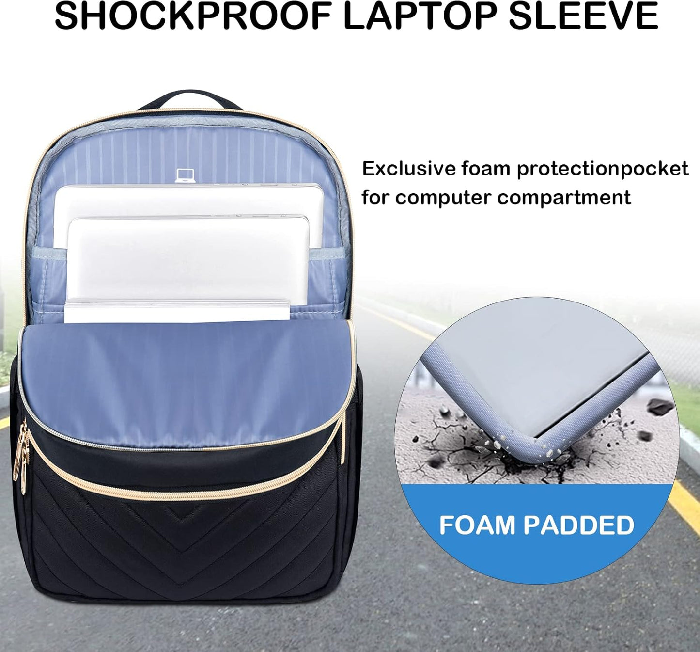 Lightweight Waterproof Laptop Backpack with USB Port – 15.6" Compatible