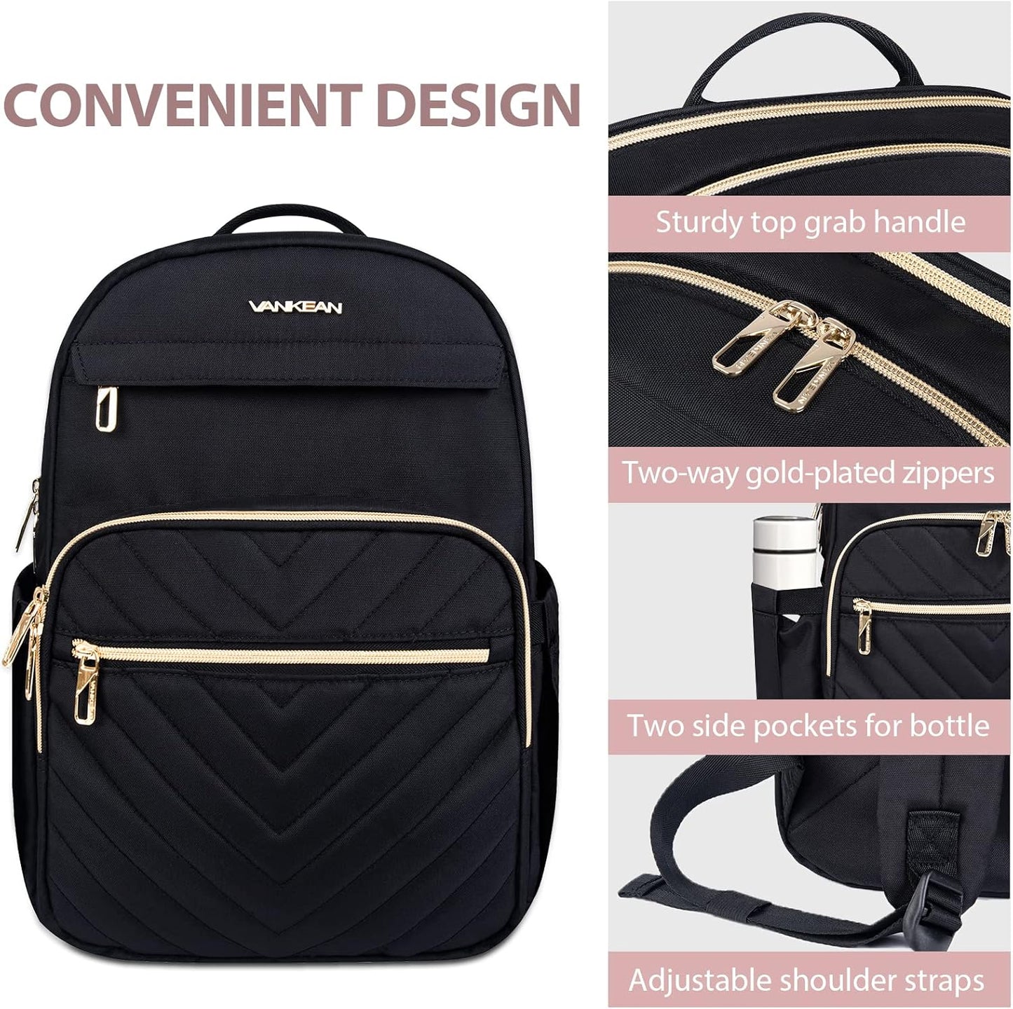 Lightweight Waterproof Laptop Backpack with USB Port – 15.6" Compatible