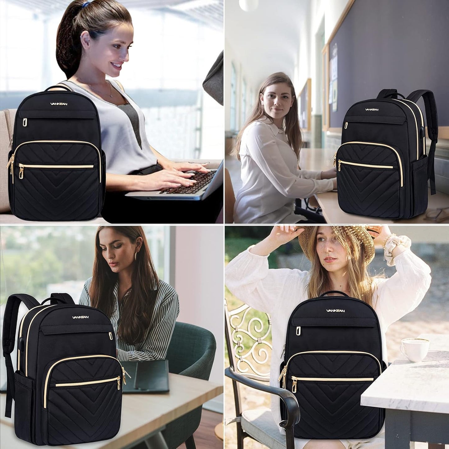 Lightweight Waterproof Laptop Backpack with USB Port – 15.6" Compatible