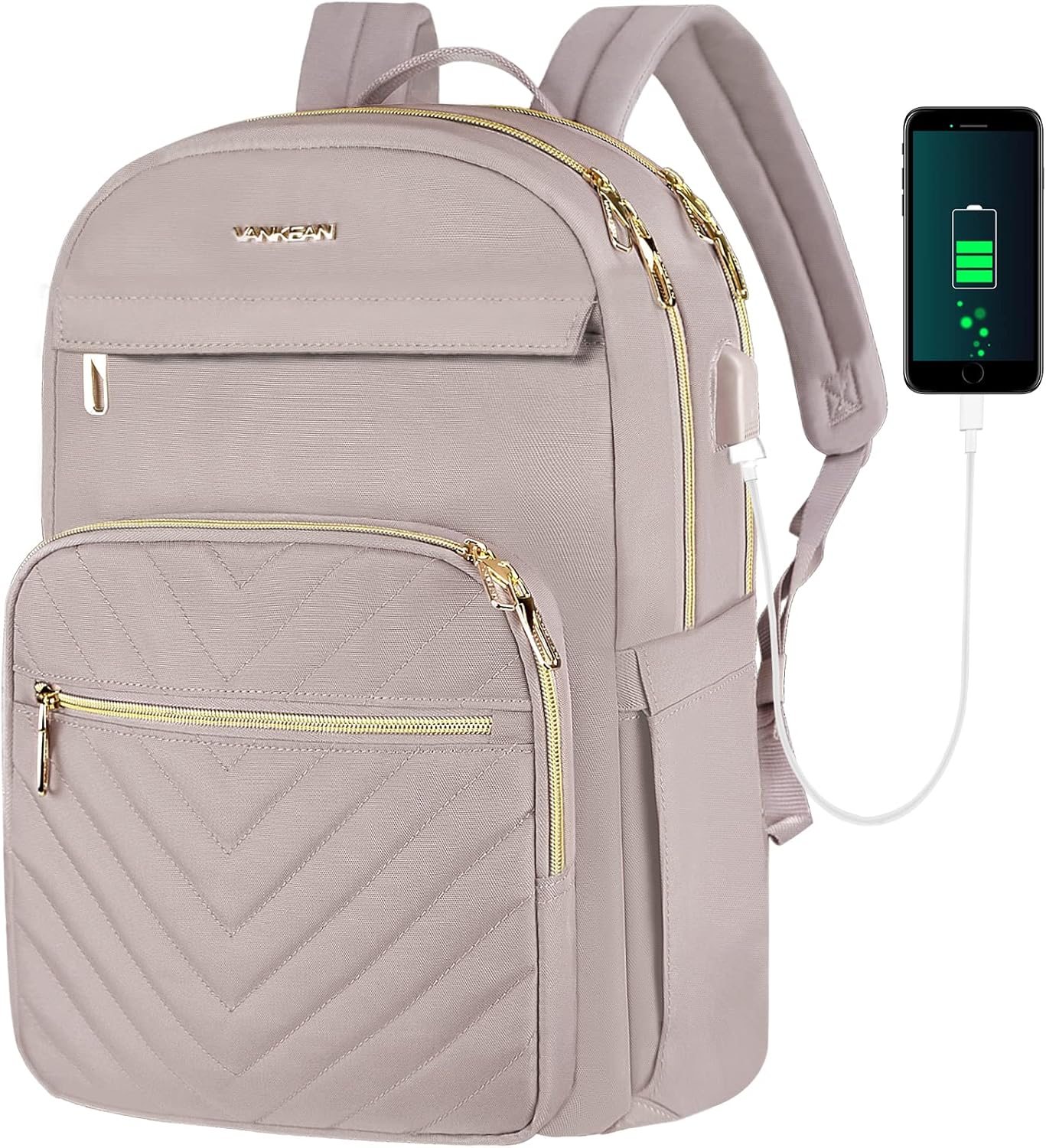 Lightweight Waterproof Laptop Backpack with USB Port – 15.6" Compatible