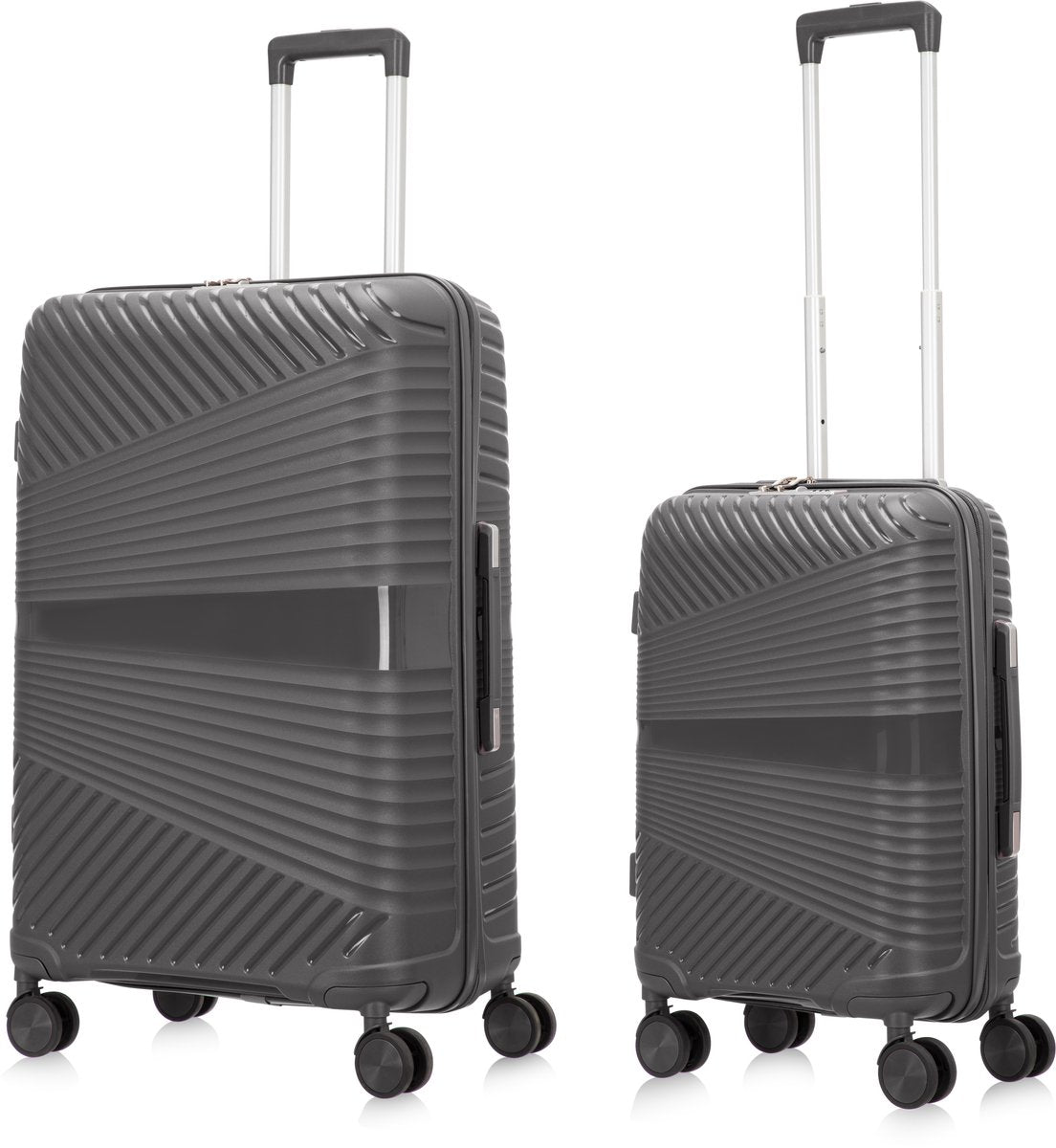 2-piece hard shell suitcase set – Valencia-Gray-2x S (39 L)-The Livary