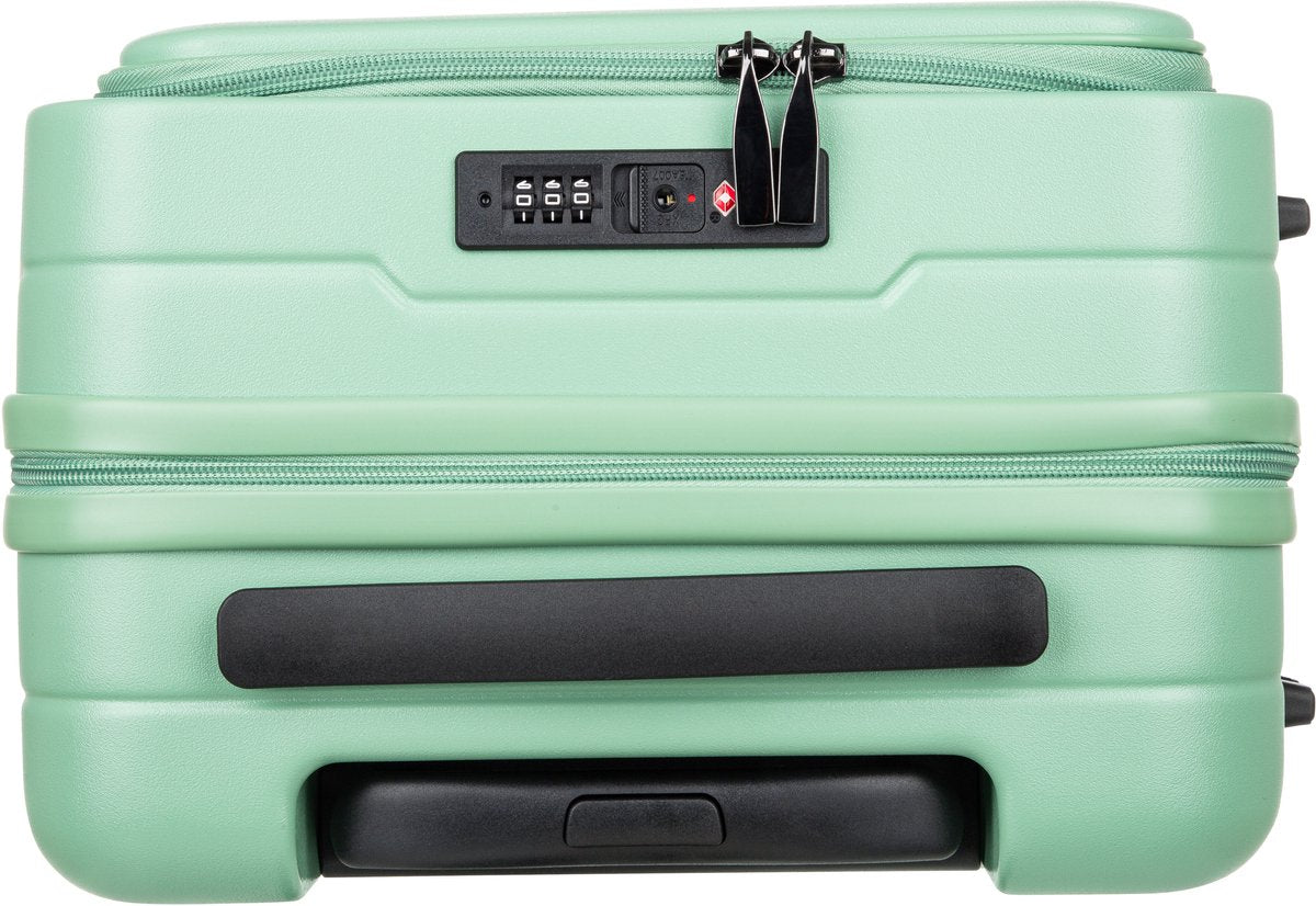2-piece hard-shell suitcase set with laptop compartment – Berlin-Light green-The Livary