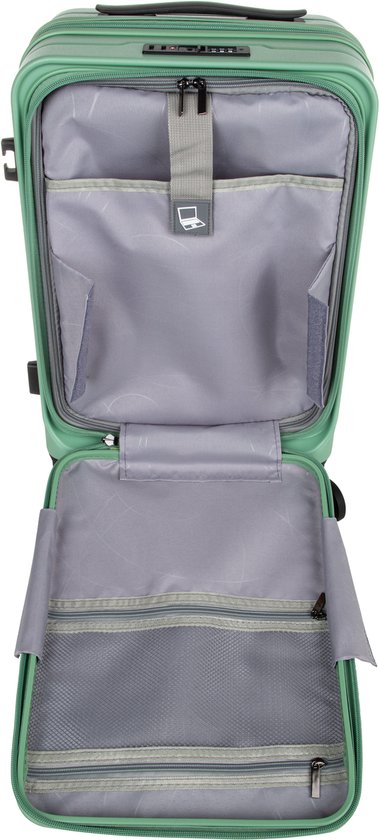 2-piece hard-shell suitcase set with laptop compartment – Berlin-Light green-The Livary
