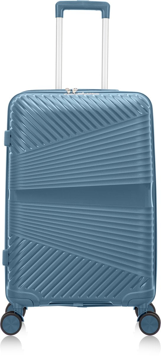 Hard Shell Blue Suitcase – Amalfi-M (65 L)-The Livary