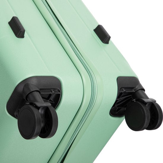 2-piece hard-shell suitcase set with laptop compartment – Berlin-Light green-The Livary