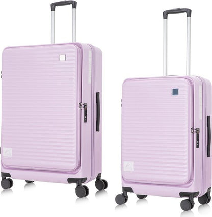 2-piece hard-shell suitcase set with laptop compartment – Berlin-Purple-The Livary