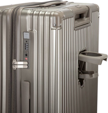 Hard case suitcase with extras – Mykonos-Gray-S (39 L)-The Livary
