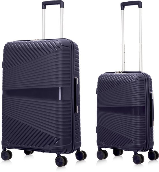 2-piece hard shell suitcase set – Valencia-Dark blue-2x S (39 L)-The Livary
