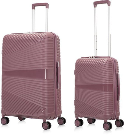 2-piece hard shell suitcase set – Valencia-Pink-2x S (39 L)-The Livary