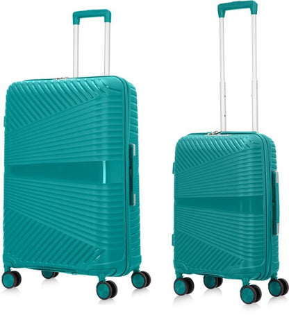 2-piece hard shell suitcase set – Valencia-Turquoise-2x S (39 L)-The Livary