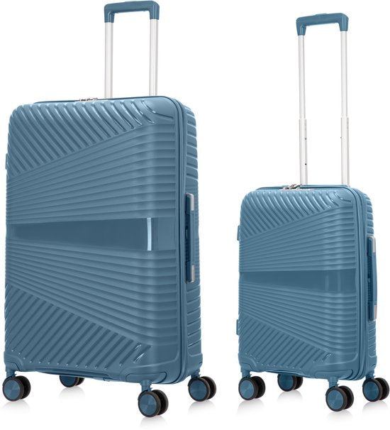 2-piece hard shell suitcase set – Valencia-Blue-2x S (39 L)-The Livary