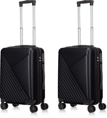 2-piece hard shell suitcase set – Santorini-Black-2x S (39 L)-The Livary