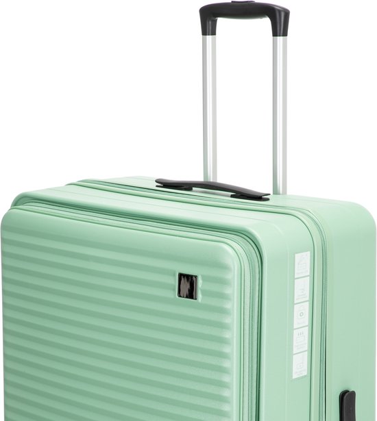 2-piece hard-shell suitcase set with laptop compartment – Berlin-Light green-The Livary